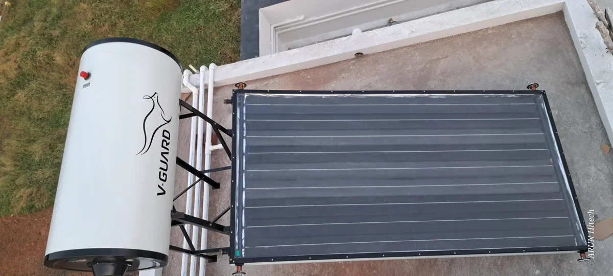 V-Guard 100 LPD FPC solar heater installation service Coimbatore Tamil Nadu