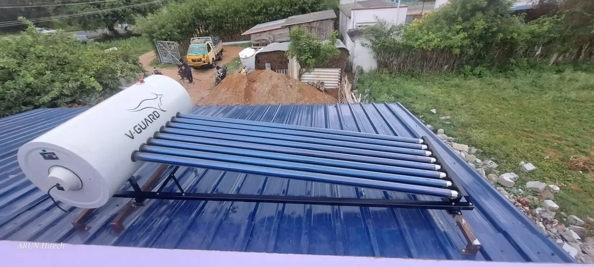 V-Guard solar water heater installation Alandurai Tamil Nadu by Arun Hitech