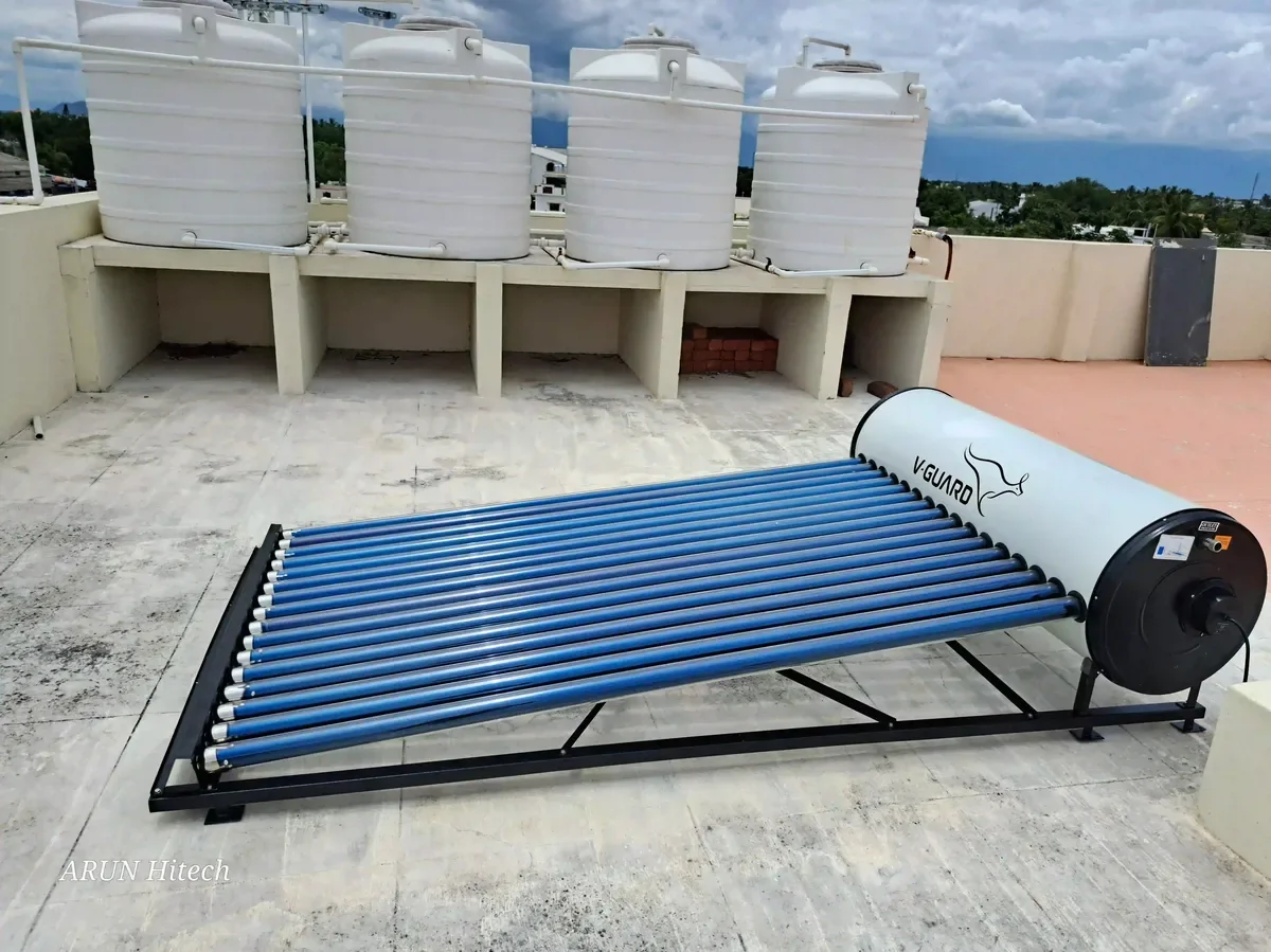 V-Guard solar water heater installation Alandurai Tamil Nadu by Arun Hitech