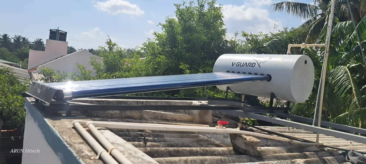 V-Guard solar water heater installation Alandurai Tamil Nadu by Arun Hitech