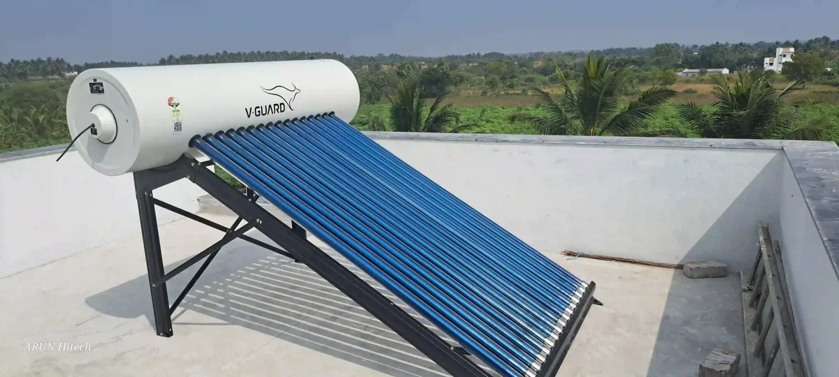 V-Guard solar water heater installation Anna Nagar Coimbatore by Arun Hitech