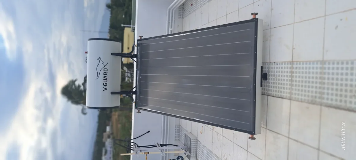 Arun Hitech 100 LPD FPC solar water heater Coimbatore V-Guard authorized dealer