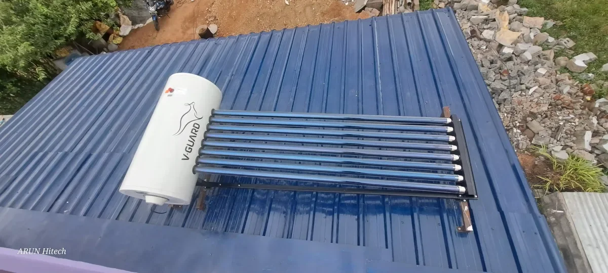 V-Guard solar water heater installation Alandurai Tamil Nadu by Arun Hitech