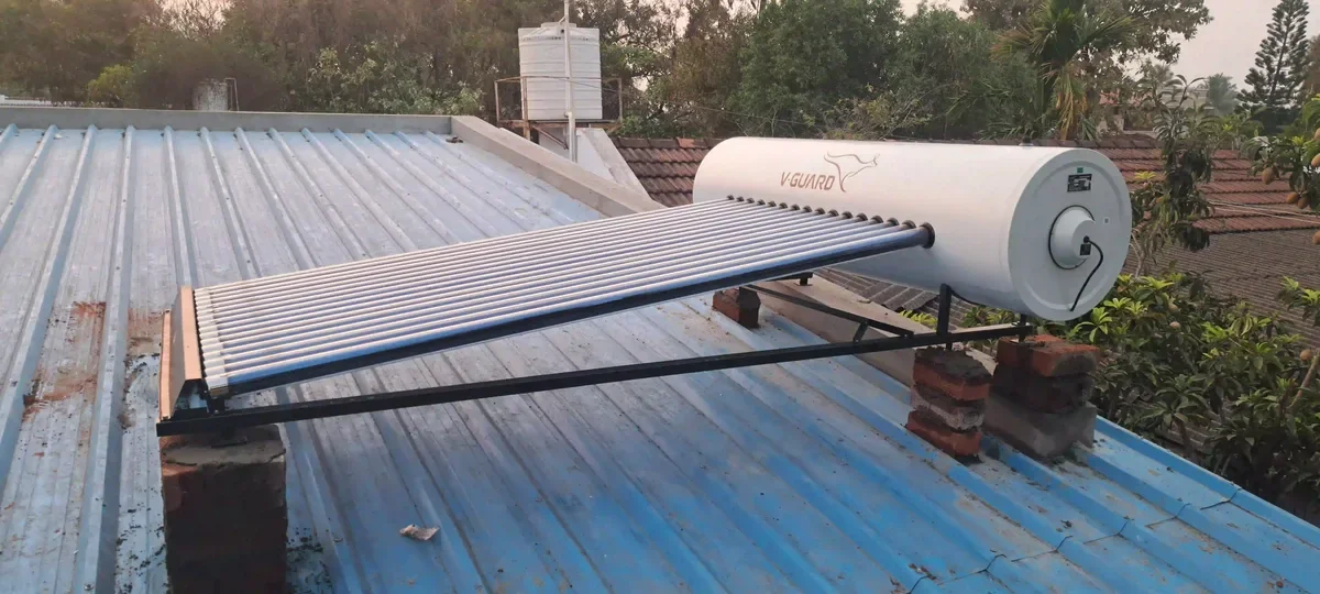 V-Guard solar water heater installation Alandurai Tamil Nadu by Arun Hitech