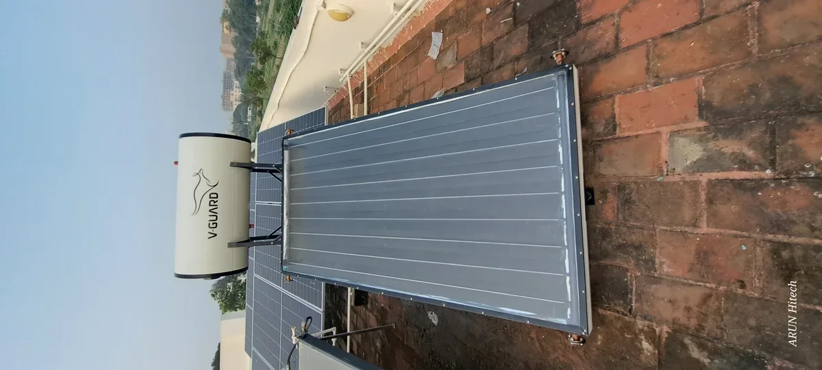 V-Guard eco-friendly 100L solar water heater Coimbatore Tamil Nadu — Arun Hitech dealer