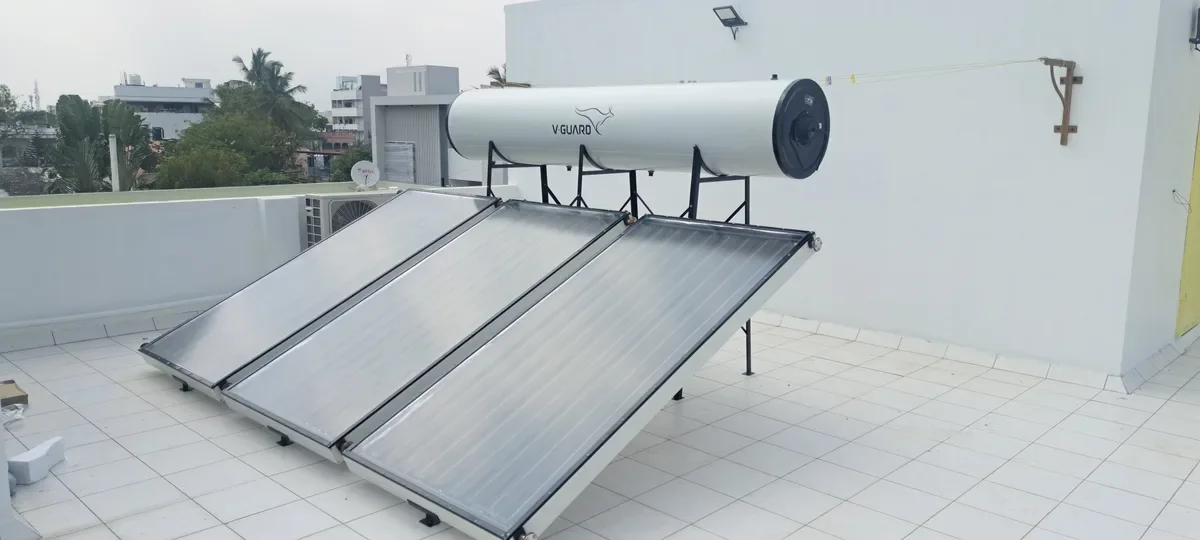 V-Guard energy saving 300 LPD FPC solar water heater price Coimbatore 2026