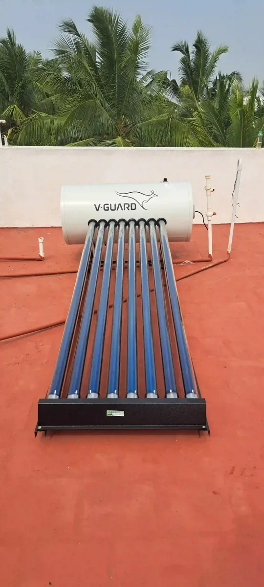 V-Guard 100L solar water heater installation Ganapathy Coimbatore — Arun Hitech dealer