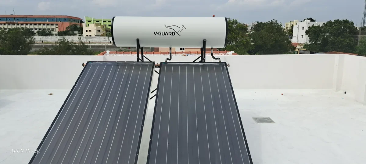 V-Guard high efficiency 200 LPD FPC solar heater Tamil Nadu commercial