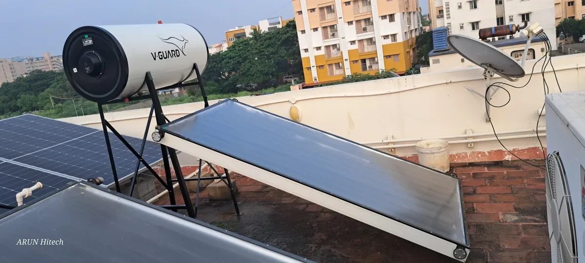 V-Guard home solar water heater 100 LPD FPC for family Coimbatore Tamil Nadu