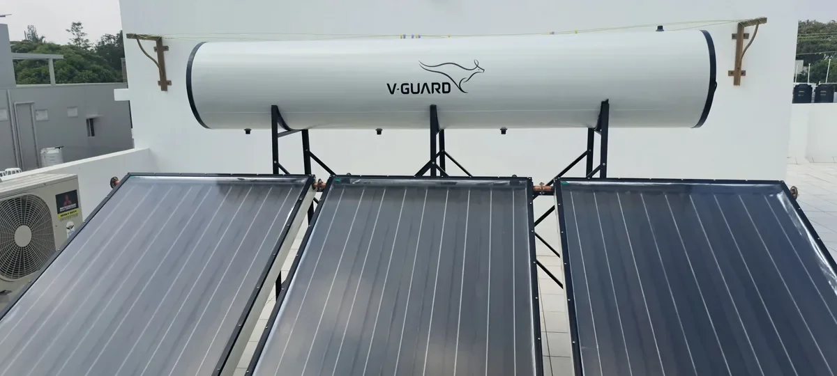 V-Guard solar water heater installation Vilankurichi Tamil Nadu by Arun Hitech