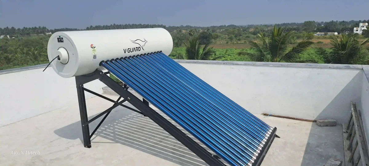 V-Guard solar water heater installation Madukkarai Tamil Nadu by Arun Hitech