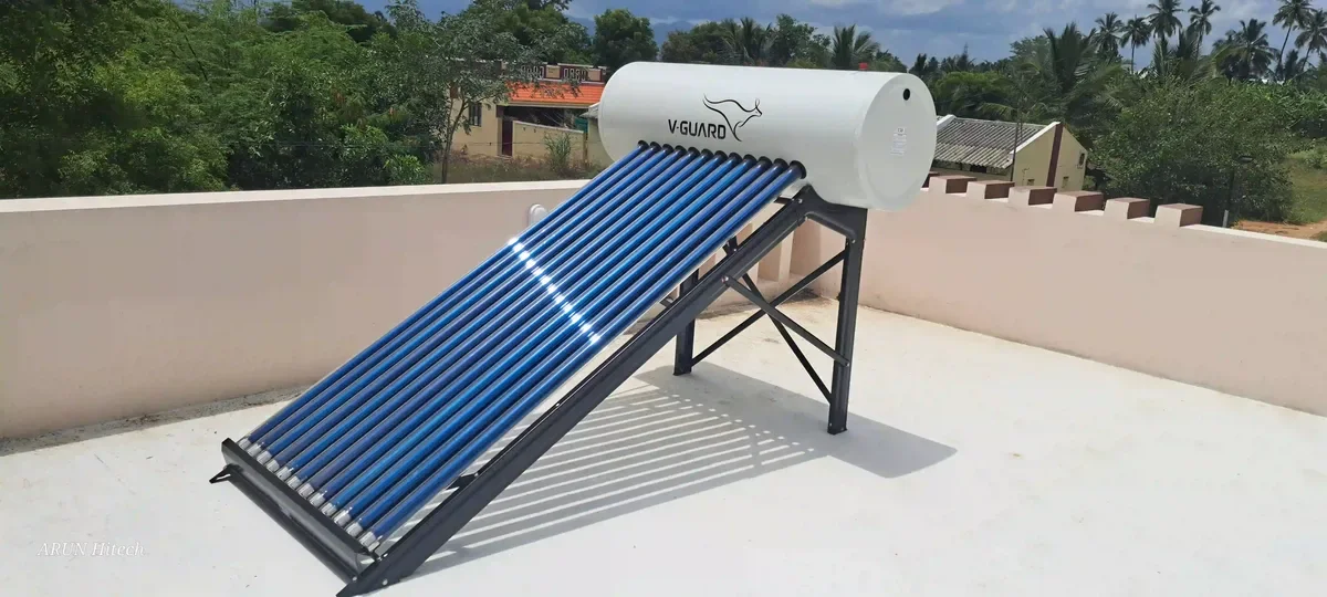 V-Guard solar water heater installation Periyanaickenpalayam Tamil Nadu by Arun Hitech