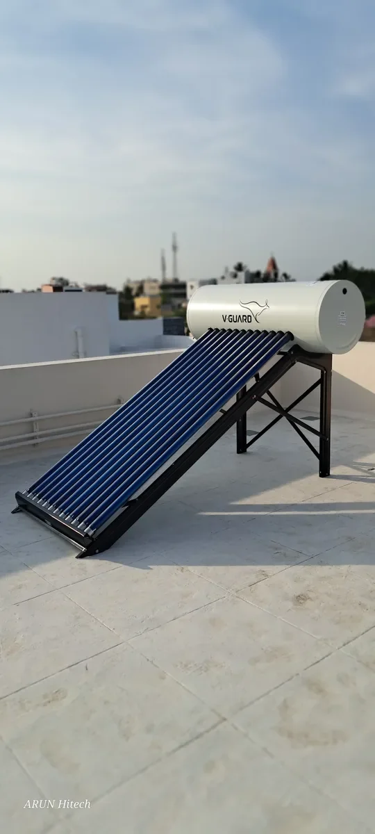 V-Guard solar water heater installation Pichanur Coimbatore by Arun Hitech