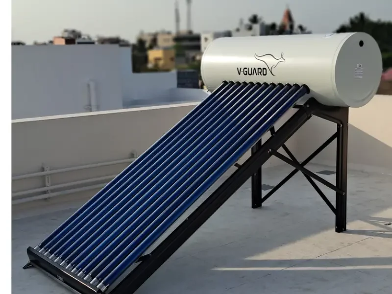 V-Guard 150L solar heater installation Saravanampatti Coimbatore — Arun Hitech