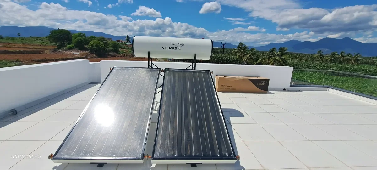 V-Guard solar water heater installation Erode Tamil Nadu by Arun Hitech authorized dealer