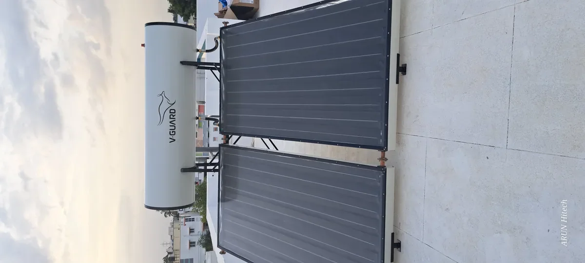 V-Guard FPC 200L solar water heater for home Coimbatore how it works