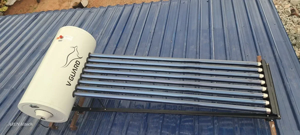 V-Guard solar water heater installation Thudiyalur Tamil Nadu by Arun Hitech