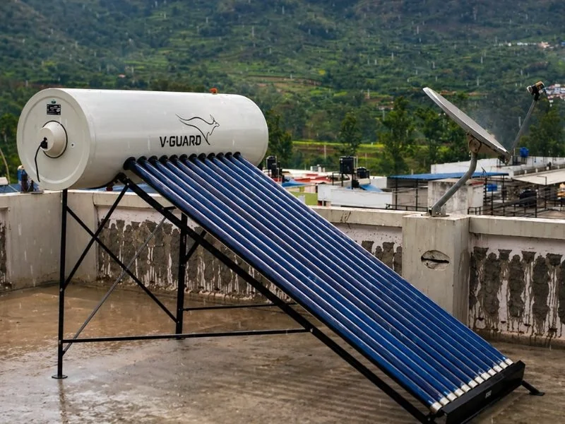 V-Guard solar water heater installation Erode Tamil Nadu by Arun Hitech