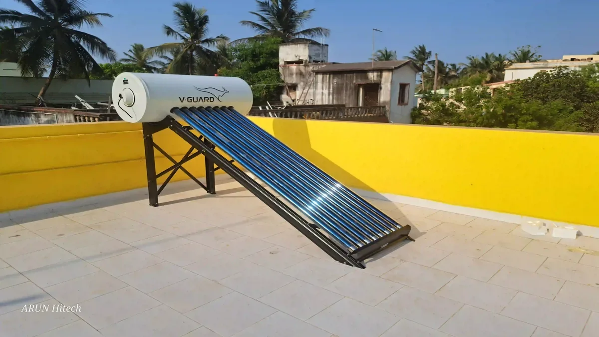 V-Guard 150L solar water heater Coimbatore Tamil Nadu — Arun Hitech authorized dealer