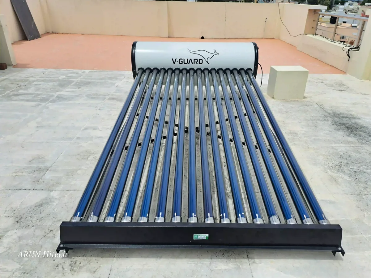 V-Guard solar water heater installation Coimbatore Tamil Nadu — Arun Hitech dealer
