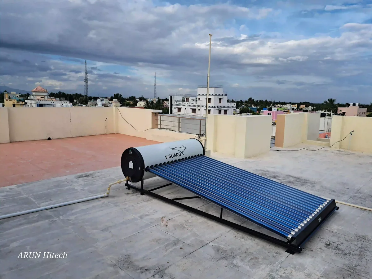 V-Guard low height solar water heater Coimbatore — Arun Hitech dealer